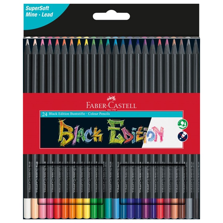 Lapsa me ngjyrë Faber Castell Black Edition | Komplet 24 copë Lapsa me ngjyrë Faber Castell Black Edition | Komplet 24 copë