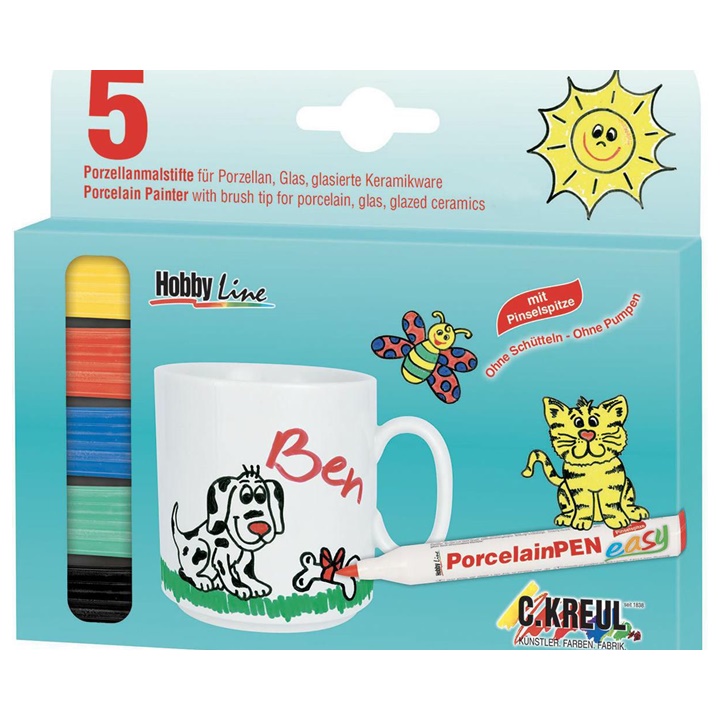 Set me markera për porcelan 5 copë