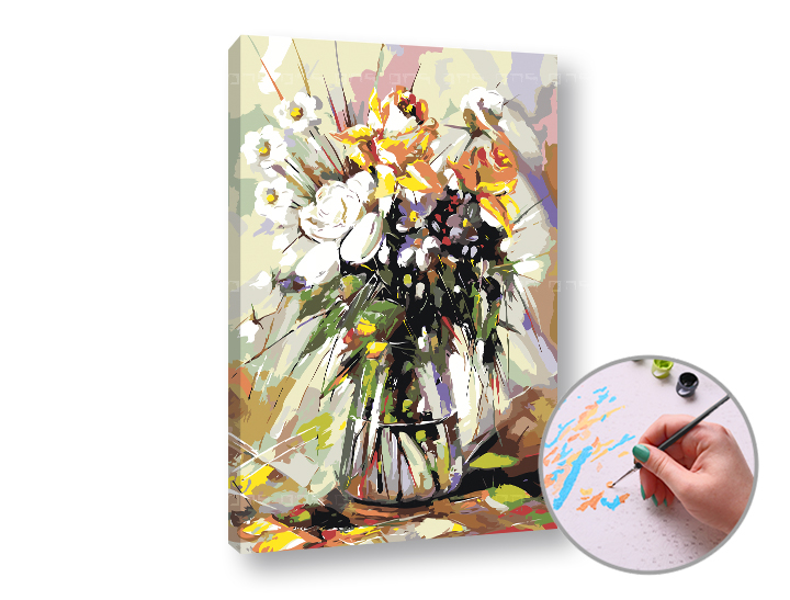 Pikturim sipas numrave LULE NË VAZO - Niveli i Mesëm  | 60x40 cm - without frame Pikturim sipas numrave LULE NË VAZO - Niveli i Mesëm  | 60x40 cm - without frame