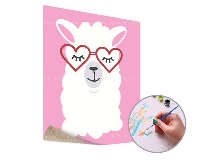 Pikturim sipas numrave LAMA TË DASHURARA - Niveli Fillestar  | without frame Pikturim sipas numrave LAMA TË DASHURARA - Niveli Fillestar  | without frame