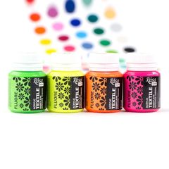 Bojë akrilike fluoreshente ROSA TALENT për Tekstile 20 ml | Nuanca të ndryshme