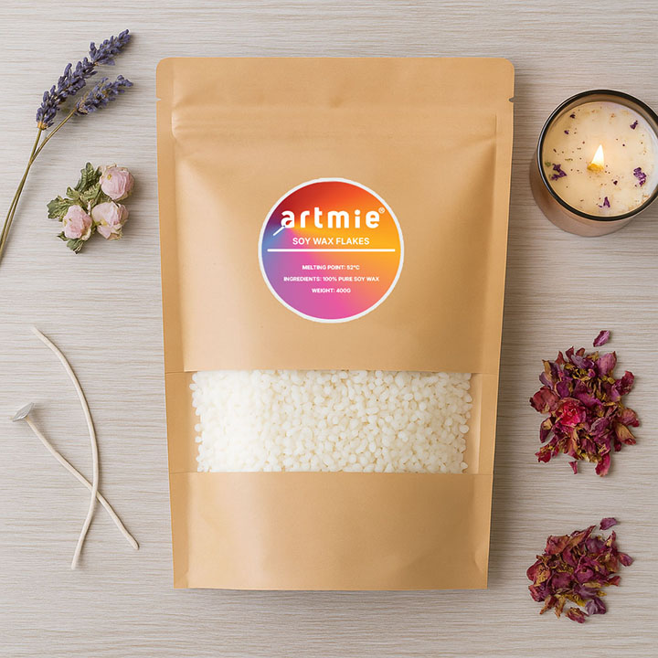 Dyllë soje pa aromë ARTMIE për qirinj 400 g