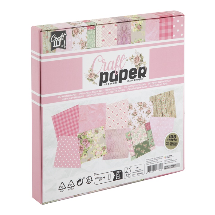 Letër Scrapbooking 20 x 20 cm  | nuancat rozë