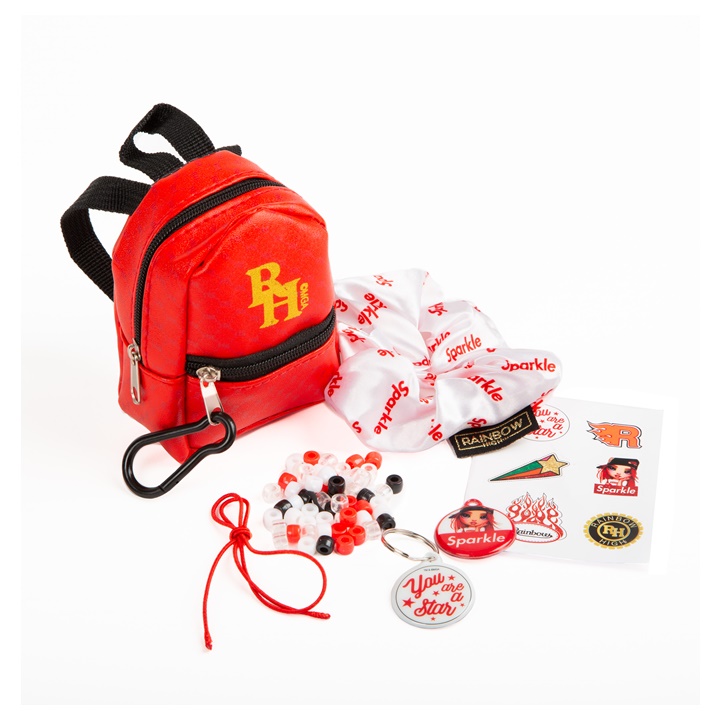 Mini çantë shpine me aksesorë RAINBOW HIGH në të kuqe