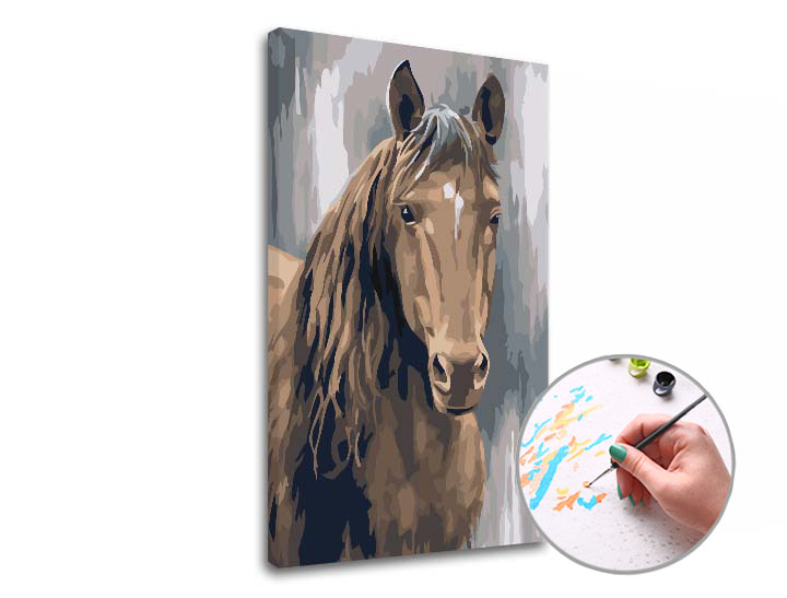 Pikturë nga Numbers Brown Stallion | vështirësi e ulët Pikturë nga Numbers Brown Stallion | vështirësi e ulët