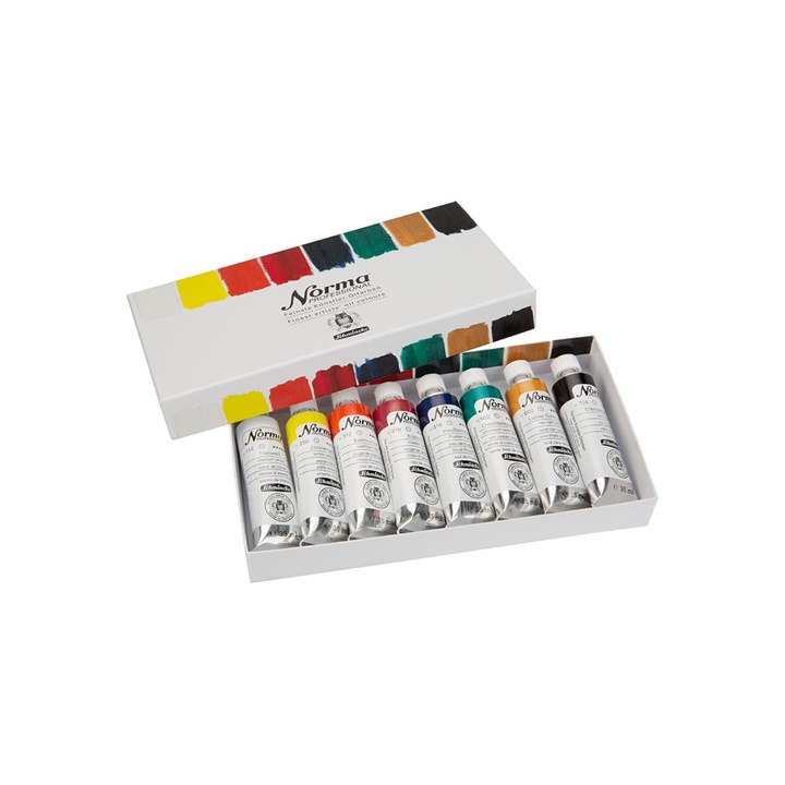Set me bojëra vaji profesionale në tuba Schmincke Norma Professional 8 x 35 ml