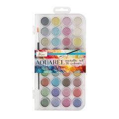 Set metalik me bojëra uji Nassau 36 copë + furçë