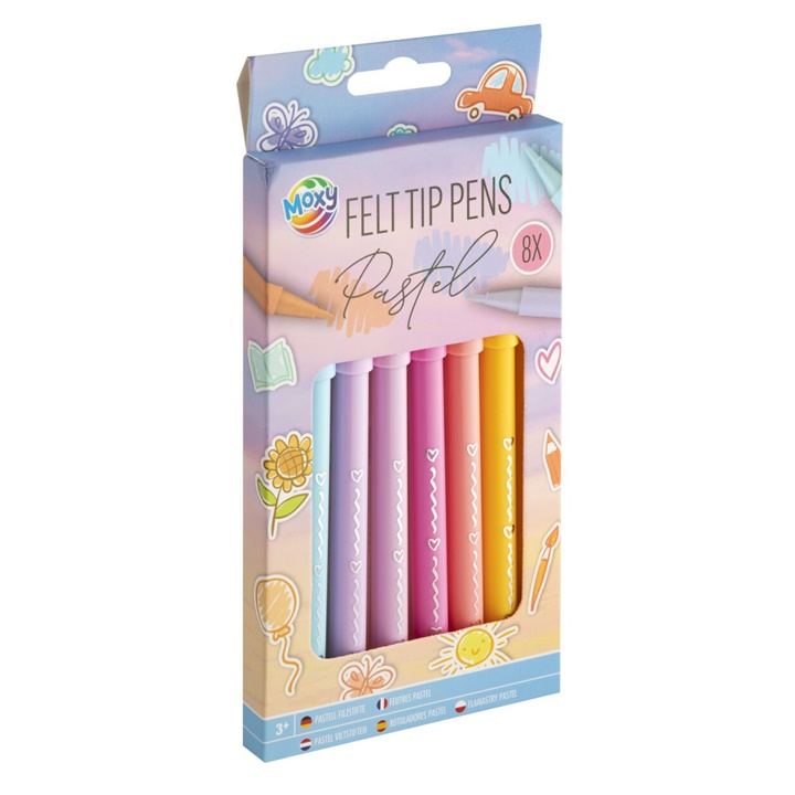 Set shënues pastel 8 copë